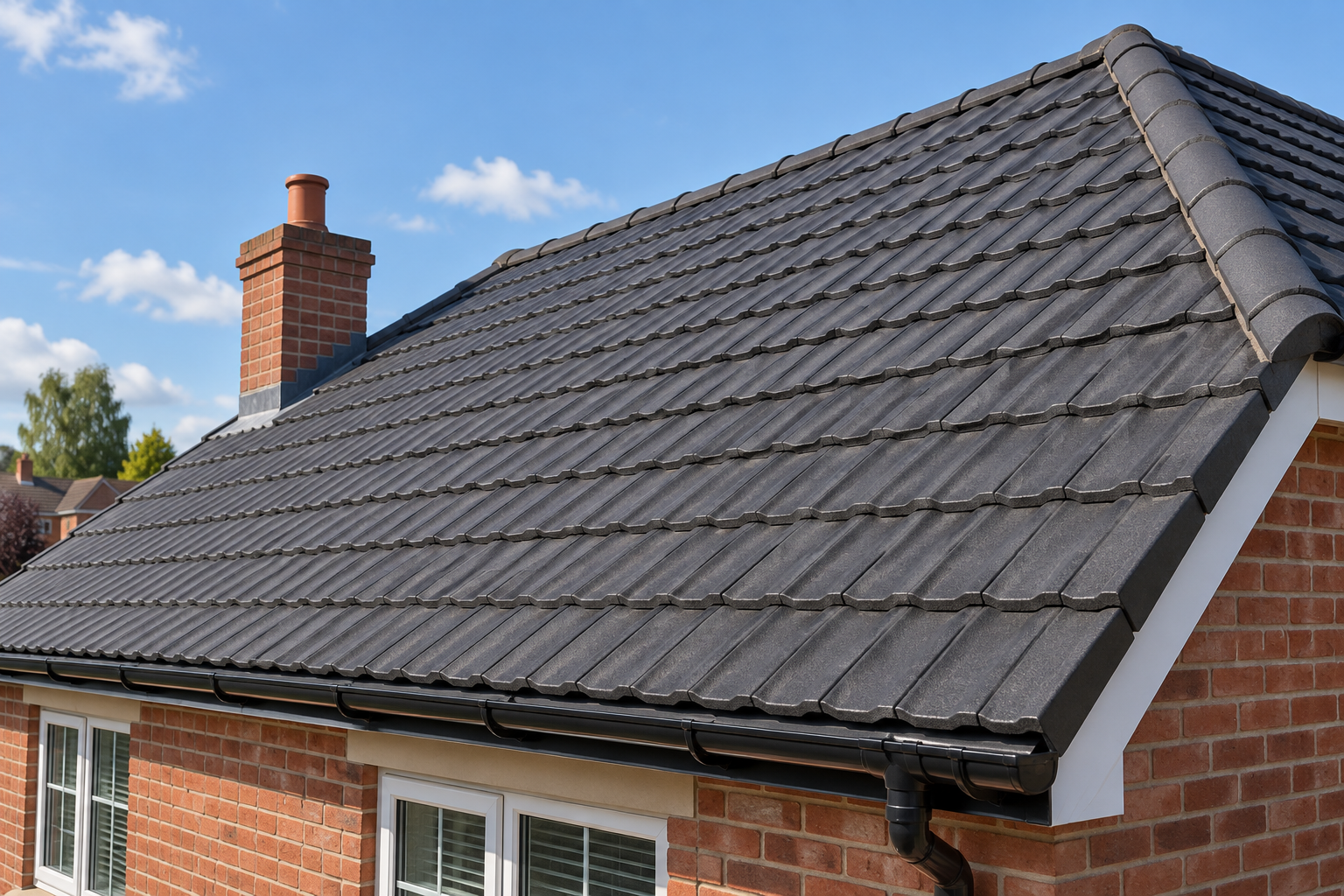Illustration of a charcoal tiled pitched roof